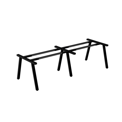 AAVA A-shaped black metal conference table base with three leg frames, designed for long meeting tables.