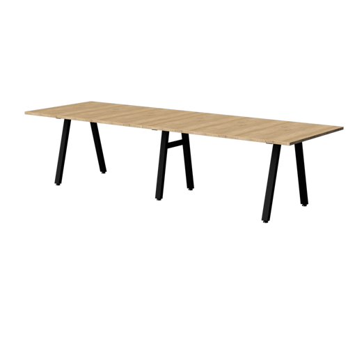 SELKA A-shape conference table base with oak tabletop