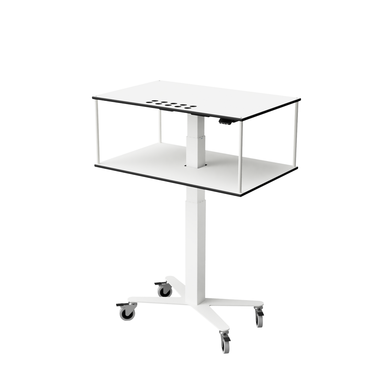 SELKA HOSPI L mobile hospital trolley with medicine cup slots and reading stand