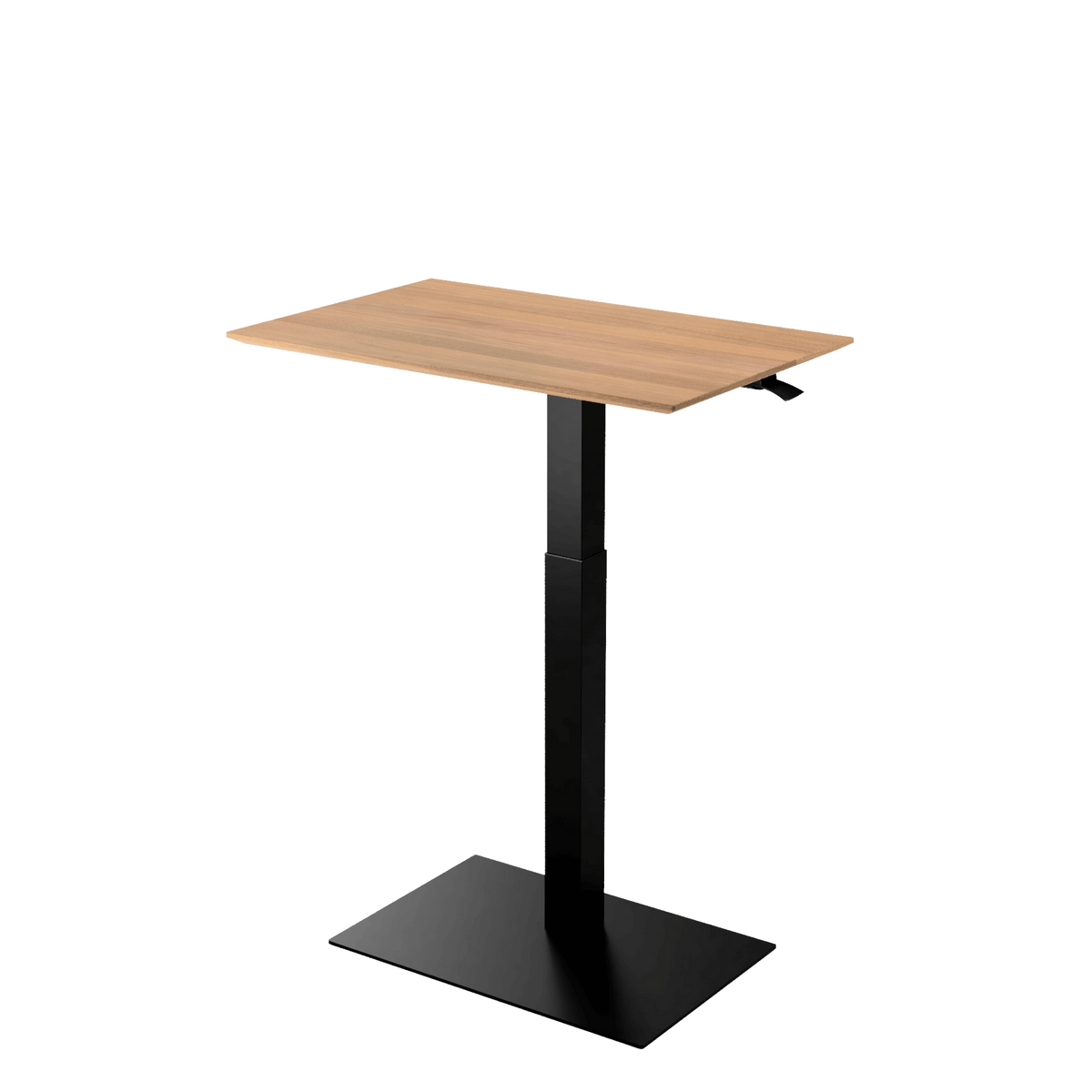 Height adjustable desk Mahtuva L Oak with Black base is good choice for remote workers by Selkastore