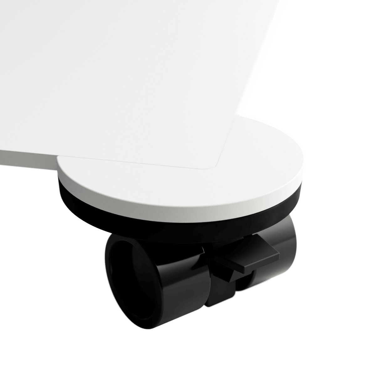 Move your MAHTUVA and ELECTRO tables more easily with wheels. White wheel.