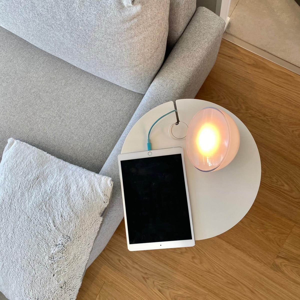 Wireup sidetable in the living room.
